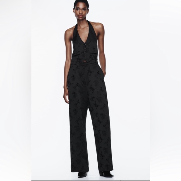 Zara Jacquard Vest Jumpsuit - Picture 2 of 14